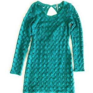 Free People knit Lined Lace Dress Long Sleeves XS